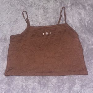 crop top tank top with sun details